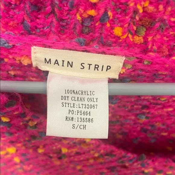 Main Strip Pink V-Neck Sweater - Picture 2 of 4